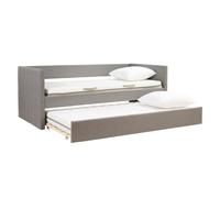 Lit gigogne en tissu gris 90x190 cm ELIE