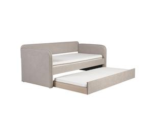 Lit gigogne en tissu taupe 90 x 190 cm EDISON