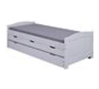 Lit gigogne interlink 195 x 98 x 63 cm en bois sommier a lattes pour 2 personnes de couleur Blanc G