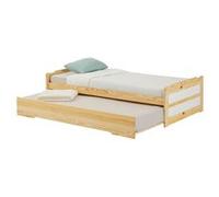 IDIMEX Lit gigogne Lorena 1 Personne tiroir lit Fonctionnel 90 x 190 cm pin Massif recouvert d'un Vernis Naturel et Blanc