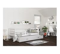 Lit Gigogne Milo 90x190 matelas inclus Blanc - blanc
