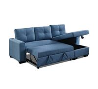 Lit gigogne modulable en tissu de 230 cm, avec canapé sectionnel convertible 3 places