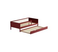 Happy Garden Lit gigogne pour enfant ADAM 190×90 cm Terracotta en bois avec sommier à lattes