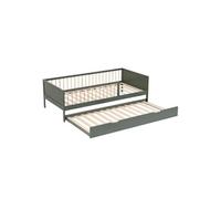 Happy Garden Lit gigogne en Bois Vert Adam, Couchage supplémentaire avec sommier à Lattes, rangeable sous sommier Principal