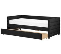 Lit Gigogne Simple avec Deux Tiroirs 90 x 200 cm en Velours Noir Marray