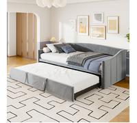 Lit Gigogne - TANANT - 90x200 cm - Tissu Velours - Canapé-Lit Extensible - 2 en 1