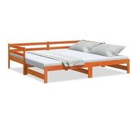 Vidaxl Lit De Jour Et Lit Gigogne Sans Matelas 80x200 Cm Bois Massif Marron