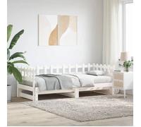 Lit Gigogne - VIDAXL - SALE 2025 - Bois de pin massif - 2 places - Blanc 90x190 cm