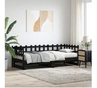 Lit Gigogne - VIDAXL - SALE 2025 - Bois massif - 2 places - Noir 203 5x160 cm