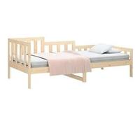 Lit gisele vidaxl 203.5 x 96 x 68.5 cm en bois sommier tapissier de couleur Beige G
