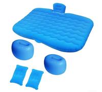 Lit gonflable de camping pour siège arrière de SUV - Matelas gonflable floqué épais avec pompe pour voyage (bleu)