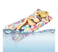 Lit Gonflable De Piscine Lit Flottant Imprimé Feuilles Tropicales | Avec Repose-Tête En PVC, Chaise Flottante Gonflable Pour Femmes Bronzage Sports Nautiques Plage Vacances Fête
