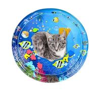 Lit Gonflable Tummy Time - 85 cm en Plastique épais - Jouet pour Chat ennuyeux pour l'intérieur - Tactile en Gel Cool | Stimule l'instinct de Chasseur, Chasse Les Formes de Poisson, Flottant