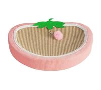 Lit griffé pour chat | Lit en sisal avec coussinet en forme de fraise - Tapis de sommeil Nest Fournitures pour animaux de compagnie Pour chatons Canapé Intérieur Tapis de porte de porte