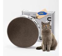 Lit Griffoir pour Chat - griffoir Rond XL de 46 cm en Carton ondulé 100% recyclé, lit pour Chats avec cataire Naturelle, Accessoire Robuste pour Chats de Toutes Tailles, protège Les Meubles