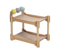 Lit griffoir pour chats double couche avec cadre en bois de sisal naturel pour animal de compagnie actif