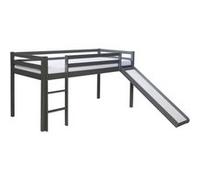 Lit gris mi-haut avec matelas sommier à lattes Gris G