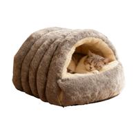 Lit Grotte Chat maison hivernale lavable pliable | Lit de petit chien et grotte à chat intérieure pour chaton, lapin, petit chien, intérieur, maison, appartement, salon,