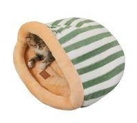 Lit Grotte De Chat Sac en Peluche Douce, Chaude, Confortable, Design | Lit Pochette Chats Pour La Maison Chiot Intérieur Et Extérieur Hiver Noël Halloween Nouvel An Porche Vert