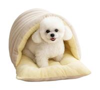Lit Grotte pour Animaux de Compagnie - Maison à Fourrure fermée, tanière de Couchage Douce et Chaude, cachette en Peluche | Coussin Confortable pour Petit, Moyen et Grand Chat, Chiot, intérieu