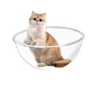 Lit grotte pour chat - 12,6 pouces Acrylique | Nid pour chat transparent | Maison pour animaux de compagnie | Lit à capsules | Cachette anti-rayures pour l'intérieur et l'extérieur, Salon confortable