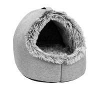 Lit Grotte pour Chat en Peluche - pour Animaux de Compagnie avec Capuche Qui se réchauffe automatiquement, Lavable Confortable avec Coussin Amovible | Petit Chiot, Salon intérieur, Dorm