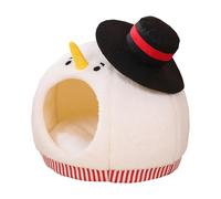 Lit grotte pour chat | Joli meuble doux en forme de bonhomme de neige avec tapis lavable | Lit pour chien, pour l'intérieur, l'hiver, les voyages, la voiture, le camping, le bureau, la table de chevet