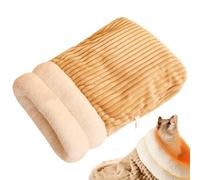 Lit Grotte pour Chat, lit Grotte Confortable pour Chat,Lit Chauffant en Peluche pour Chat, Cache-Cache Lavable, nid de Maison pour Animaux de Compagnie - Grotte Souple Semi-fermée pour Chien et Chat,