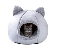 Lit-Grotte pour Chat Maison Pliable, Lavable, en Peluche Douce, Mignonne et | Tanière d'Intérieur pour Chat pour animalerie, balcon, salon, , repos, jeux et sommeil au