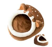 Lit Grotte pour Chat, Maison pour Chat Semi-fermée Forme d'ours 40x38x34cm | La conception de la grotte semi-fermée crée un refuge confortable qui aide à réduire l'anxiété et le stress pour les chats