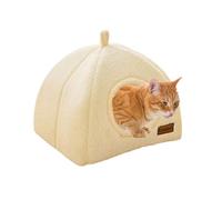 Lit Grotte pour Chat - Niche Fermée Confortable en Feutre ou Peluche Douillette - Maison pour Chaton ou Petit Chien - Couchage Lavable Chaud Anti-Stress pour Intérieur Hiver Repos Sécurisé