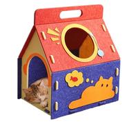 Lit grotte pour chats - Convient pour la vie intérieure en hiver - Design maison fermée - Convient pour chiens et chats de petite taille - Spacieux pour chiots en forme de grotte