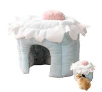 Lit grotte pour hamster, cabane pour lapin, lit tunnel chinchilla | Adorable lit chaud pour petits animaux de compagnie - Lavable et confortable - Maison douillette pour ours dorés, hamsters nains