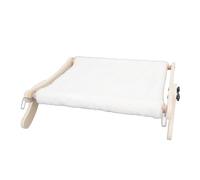 Lit Hamac Confortable pour Rebord de Fenêtre pour Chat en Tilleul, Conception Suspendue Peu Encombrante avec Structure Stable, Fermeture Auto-agrippante pour Balcon, Fenêtre