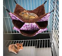 Lit Hamac en Peluche Douce pour Hamsters, Lit Suspendu pour Petits Animaux de Compagnie, Sac de Couchage en Toile Colorée pour écureuil Planeur de Sucre et Autres (Purple)