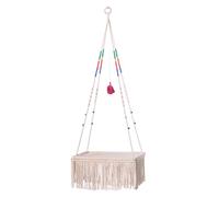 Lit hamac pour animaux de compagnie, lit balançoire hamac pour chat macramé, hamac de lit boho balançoire murale en macramé pour balançoire avec panier avec glands tressés à la main pour gatt