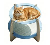 Lit Hamac pour Chat Nid De Respirant | Lit Chat Double Couche Cadre Bois Amovible Lavable Idéal pour Intérieur Chambre Appartement Balcon Salon Petite Moyenne