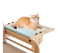 Lit hamac pour chat, perchoir de fenêtre pour rebord de chat | Lit de fenêtre pour chat Siège de fenêtre pour chat | Perchoir pour chat avec cadre en bois et en métal robuste, siège facile pour rebord
