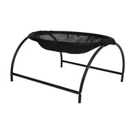 Lit hamac pour chat, structure stable et surélevée, doux, confortable, respirant, hamac de couchage pour chaton, tissu en maille de fer d'intérieur, 16,54 x 16,54 x 9,65 pouces (Style maille noir)
