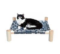 Lit hamac pour chien chat - Lit pour chat,Lits de couchage pour chiens, lits surélevés pour animaux de compagnie, lit de couchage en bois autoportant, hamacs pour chiens, refroidissement en été, détac