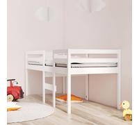 Lit Haut 80x200 cm Bois de Pin Massif Simple Sommier à Lattes Chambre vidaXL