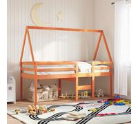 Lit Haut avec Toit Enfant Meuble de Chambre Intérieur Bois de Pin Massif vidaXL