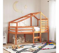 Lit Haut avec Toit Enfant Meuble de Chambre Intérieur Bois de Pin Massif vidaXL