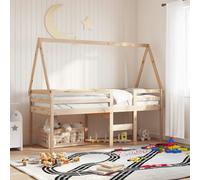 Lit Haut avec Toit Enfant Meuble de Chambre Intérieur Bois de Pin Massif vidaXL