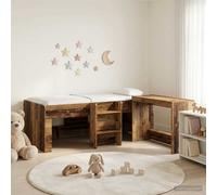 vidaXL Lit Haut pour Enfants avec Bureau Chêne Noir 80 x 200 cm