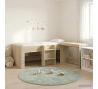 vidaXL Lit Haut pour Enfants avec Bureau Chêne Noir 80 x 200 cm