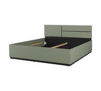 Lit Havana 180x200 cm - Coloris Vert Sauge et Noir - Lit Design Moderne pour Chambre Adulte