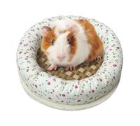 Lit hérisson - Rond Mignon Floral Respirant - Tapis de Paille pour Hamster d'été, pour Cage hérisson, écureuil, Chinchillas, Repos, Sommeil, Jeu