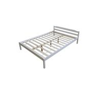 Lit En Bois Massif Lit Lit De 200 X 140 Blanc Nouvelle A Lattes Cadre