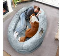 Lit Humain pour Chien Adultes Et Amis À Fourrure | Lit pour Chien Humain Chaud Et Confortable | Panier Géant | Human Dog Bed, Housse Détachable